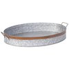 Vintiquewise Galvanized Metal Oval Rustic Serving Tray With Handles, Large QI003485.L